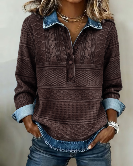 Tracy | Half-zip sweatshirt with rolled-up turtleneck