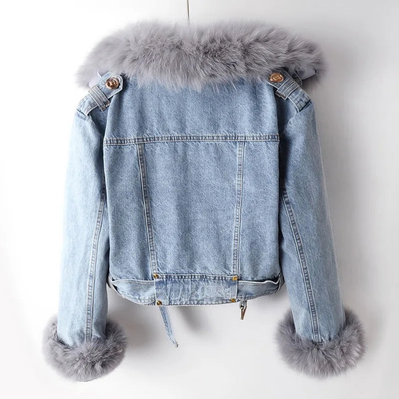 Phylicia | Elegant Faux Fur Denim Jacket