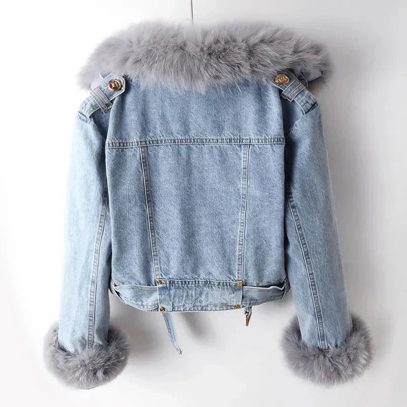 Phylicia | faux fur jean jacket
