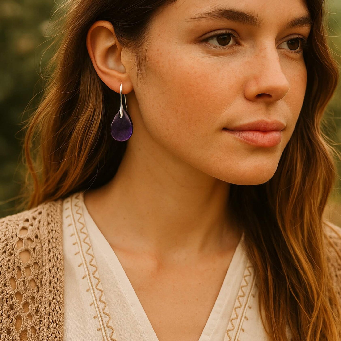 Robin | Amethyst Tear Drop Earrings