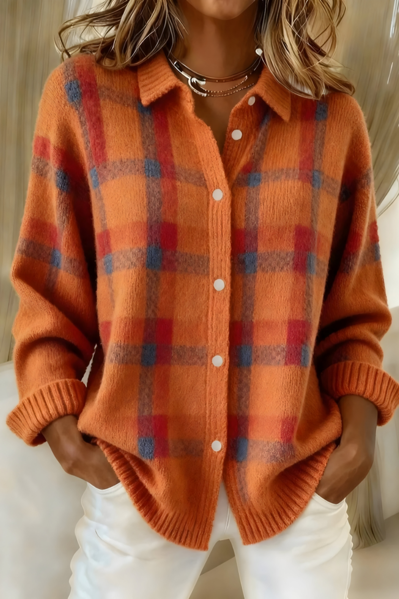 Leandra | Soft Plaid Cardigan