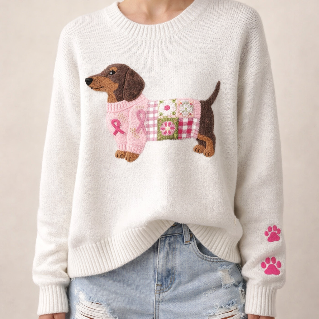 Lena | Sweater with a Dog in Colorful Clothes