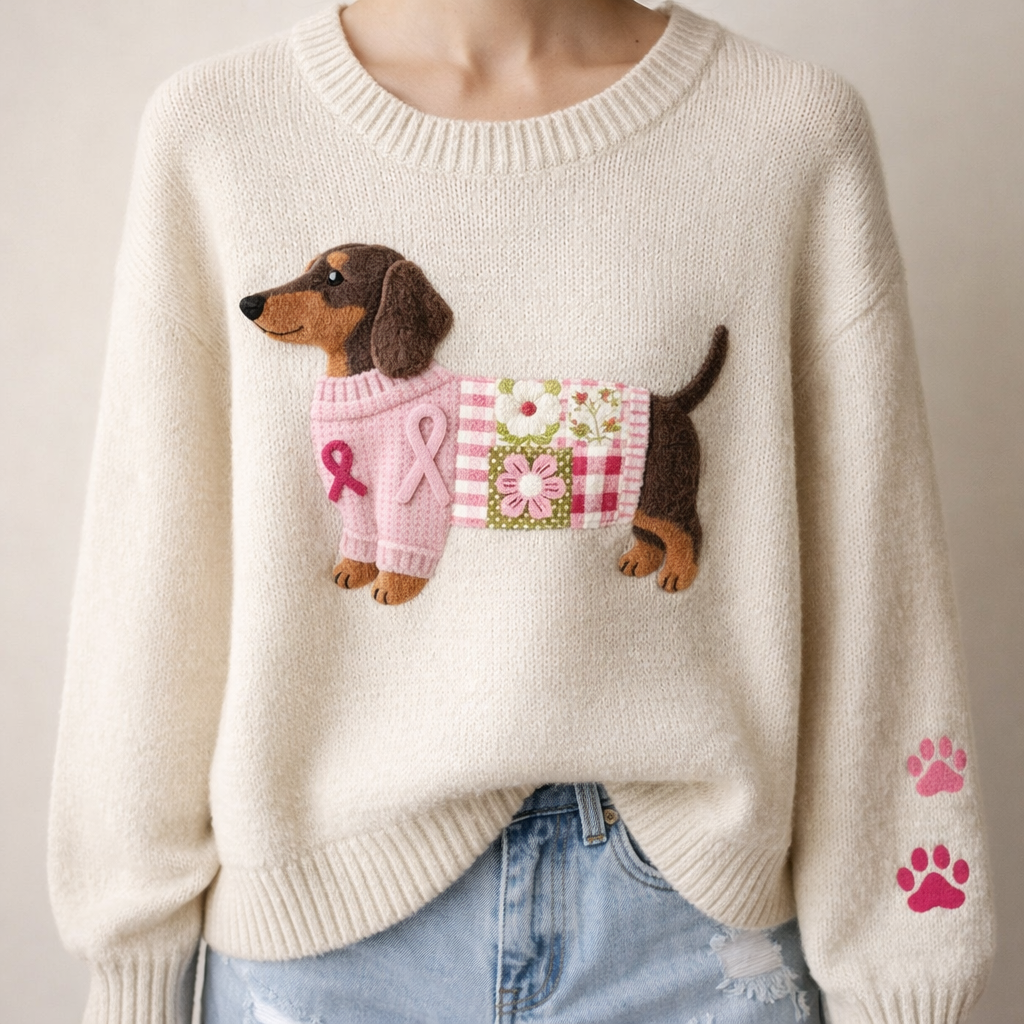 Lena | Sweater with a Dog in Colorful Clothes
