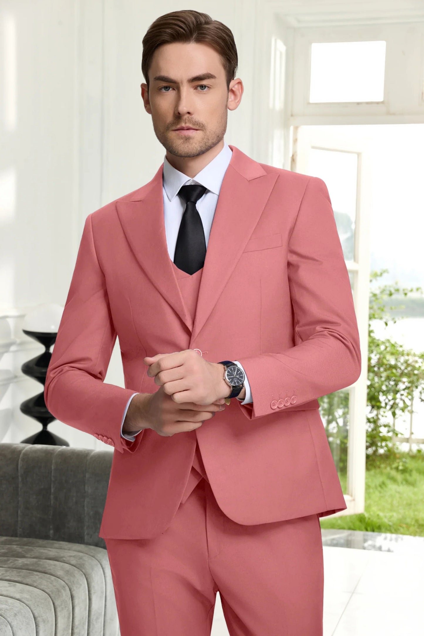 Gremist | Peak Lapel Slim Fit 3 Piece Suit