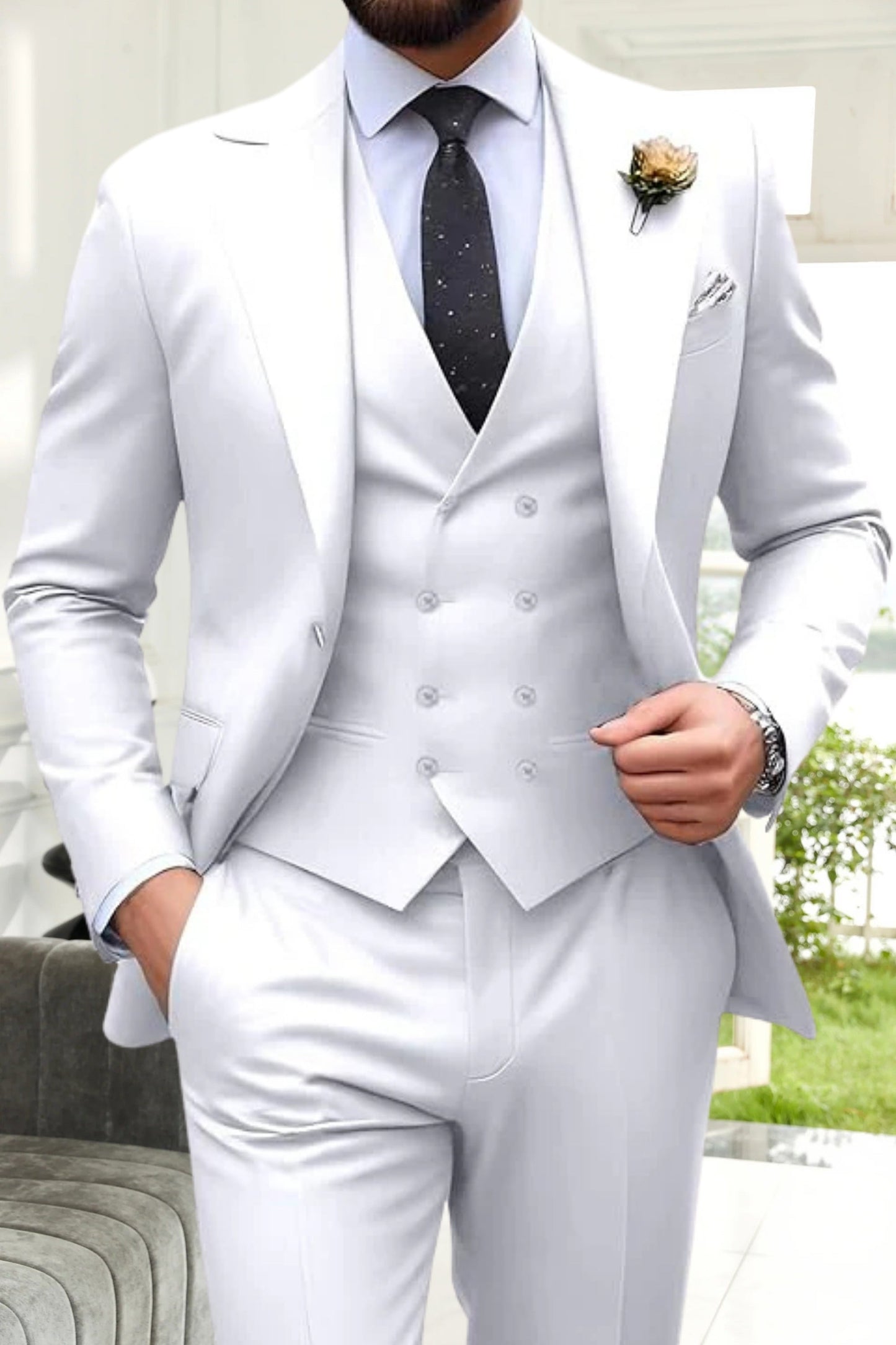 Gremist | Peak Lapel Slim Fit 3 Piece Suit