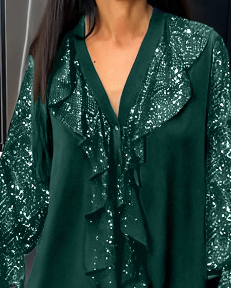 Évelyne Jade | Plain Ruffled Blouses