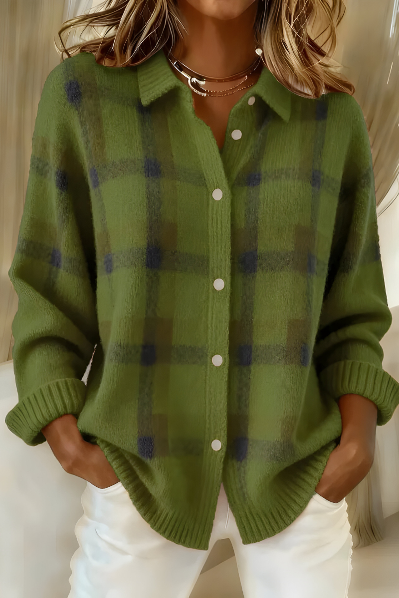 Leandra | Soft Plaid Cardigan