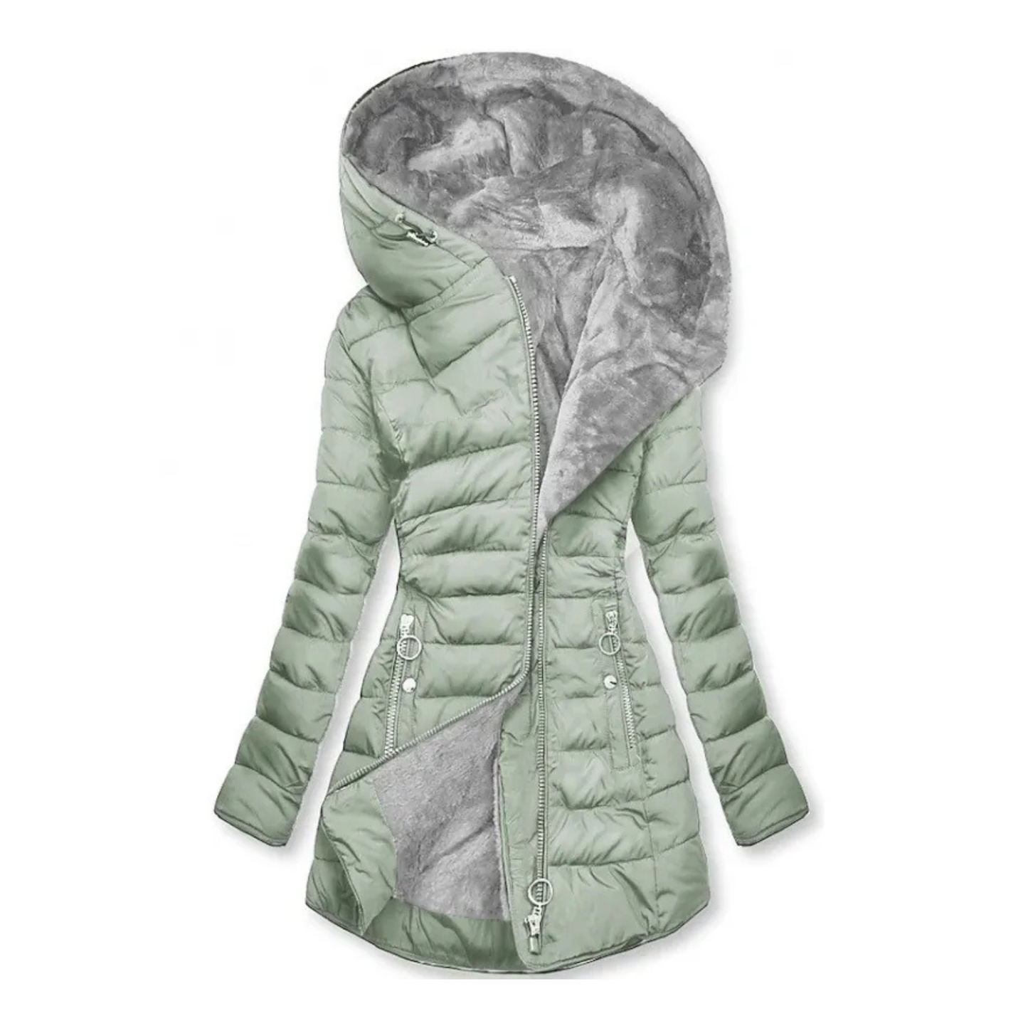 Giulia | Winter Feather Jacket with Hood
