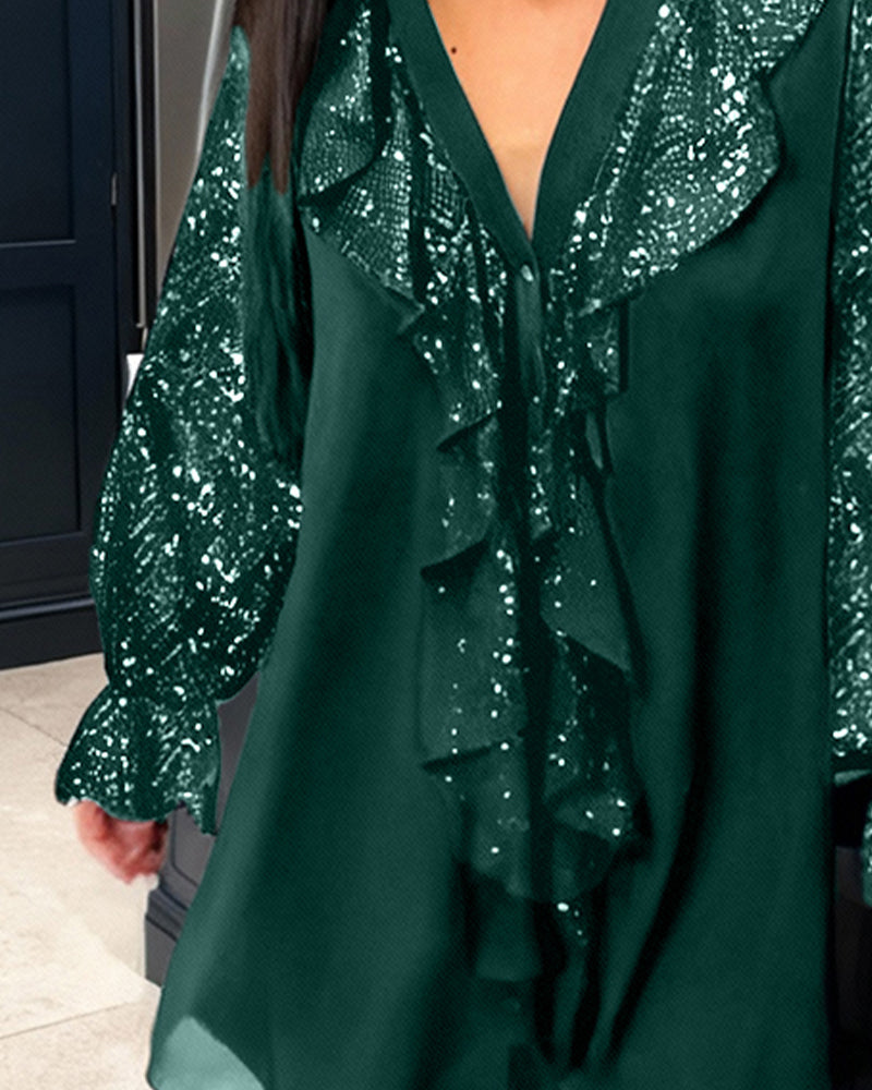 Évelyne Jade | Plain Ruffled Blouses