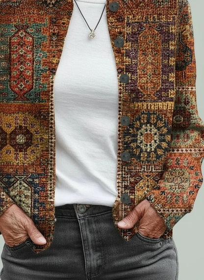 Adelina | Comfortable Cardigan with Geometric Pattern