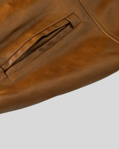 Davor | Hooded Leather Jacket With Double Zipper Closure