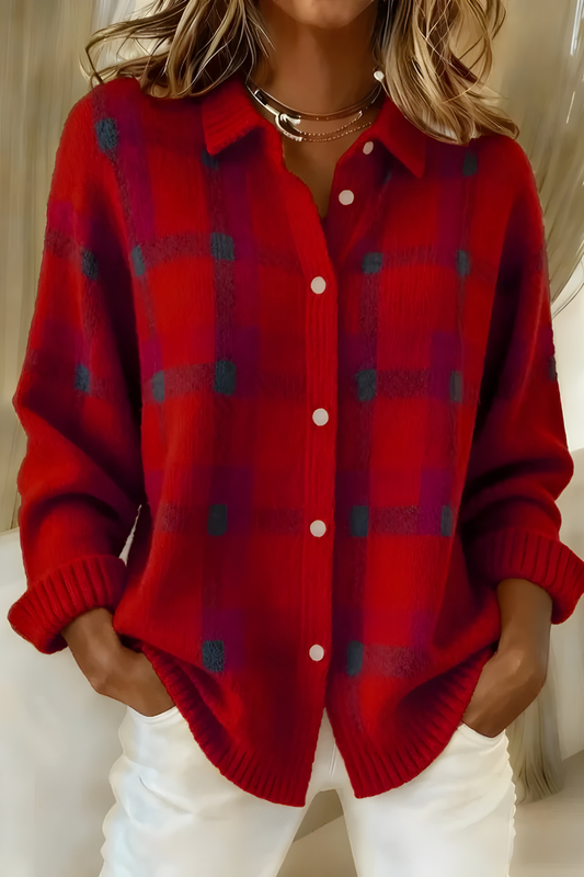Leandra | Soft Plaid Cardigan