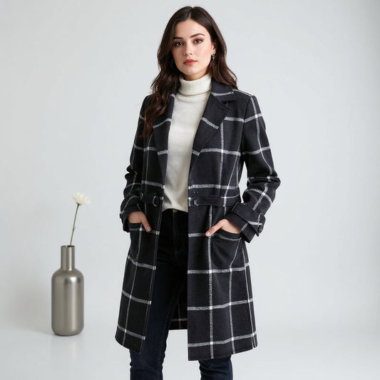 Valeria | Checkered Wool Coat