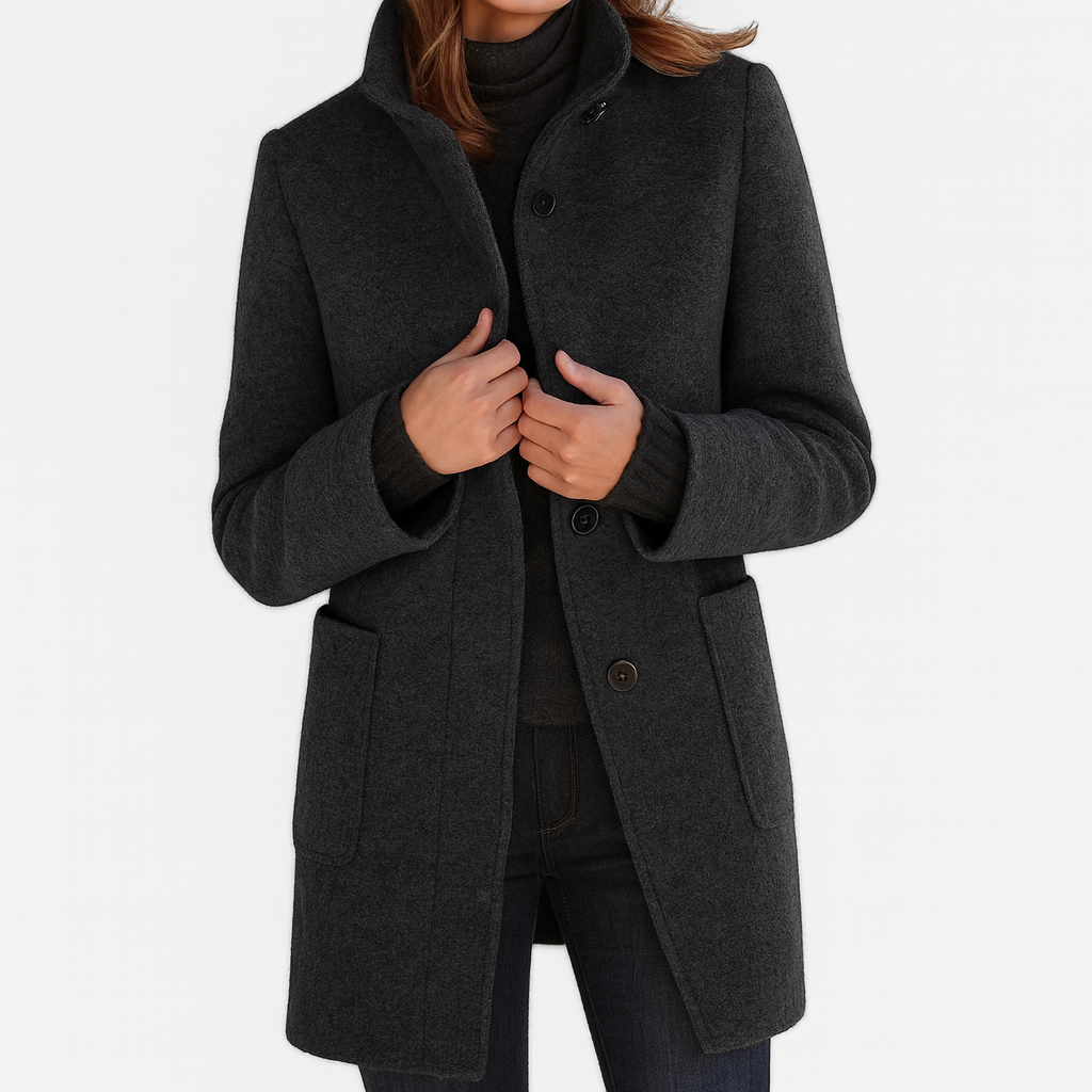 René | High Collar Coat