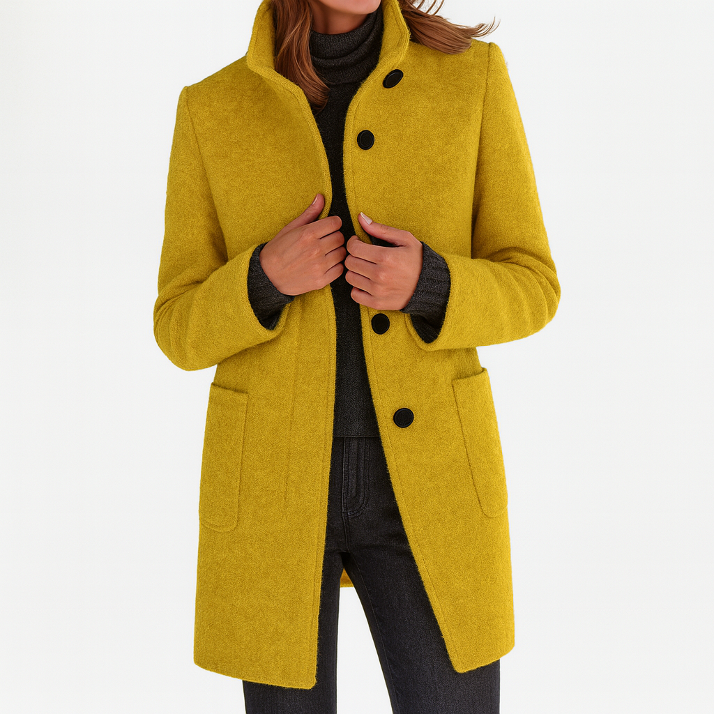 René | High Collar Coat