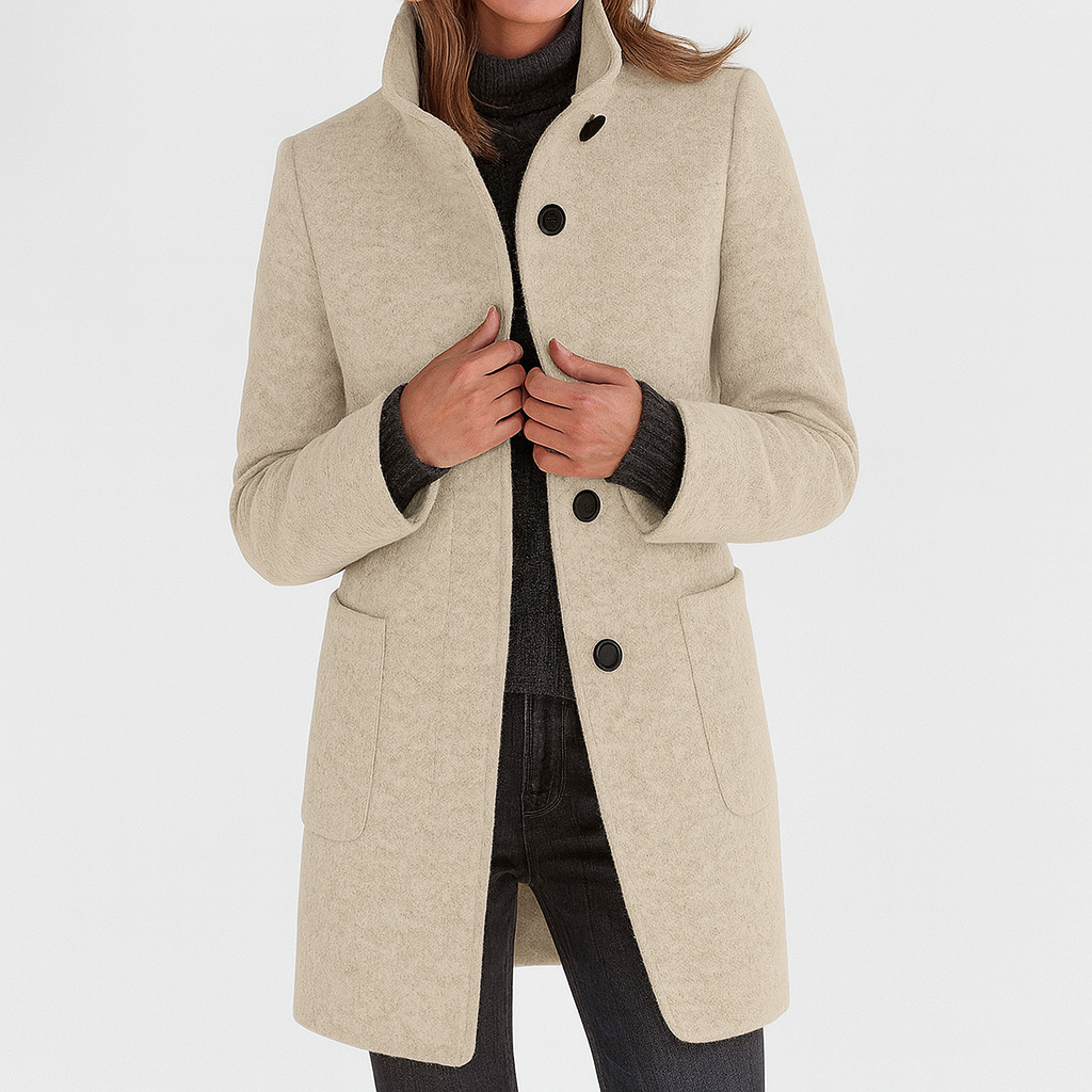 René | High Collar Coat