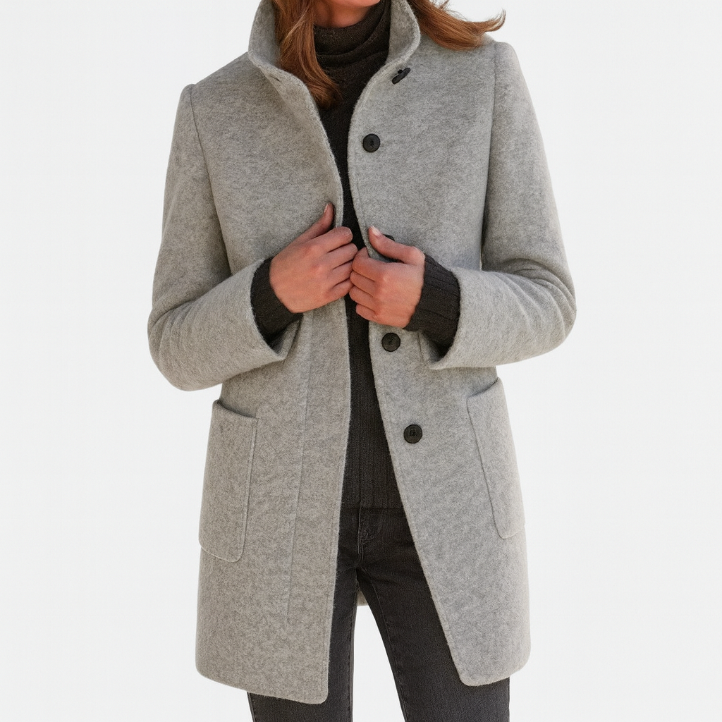 René | High Collar Coat