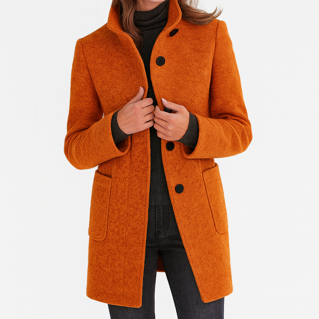 René | High Collar Coat