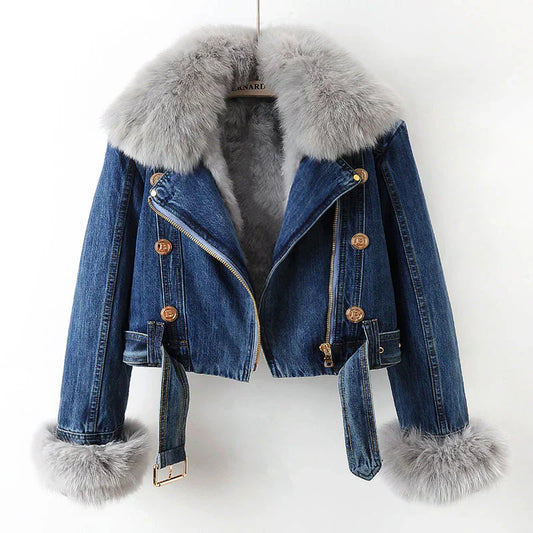 Phylicia | faux fur jean jacket