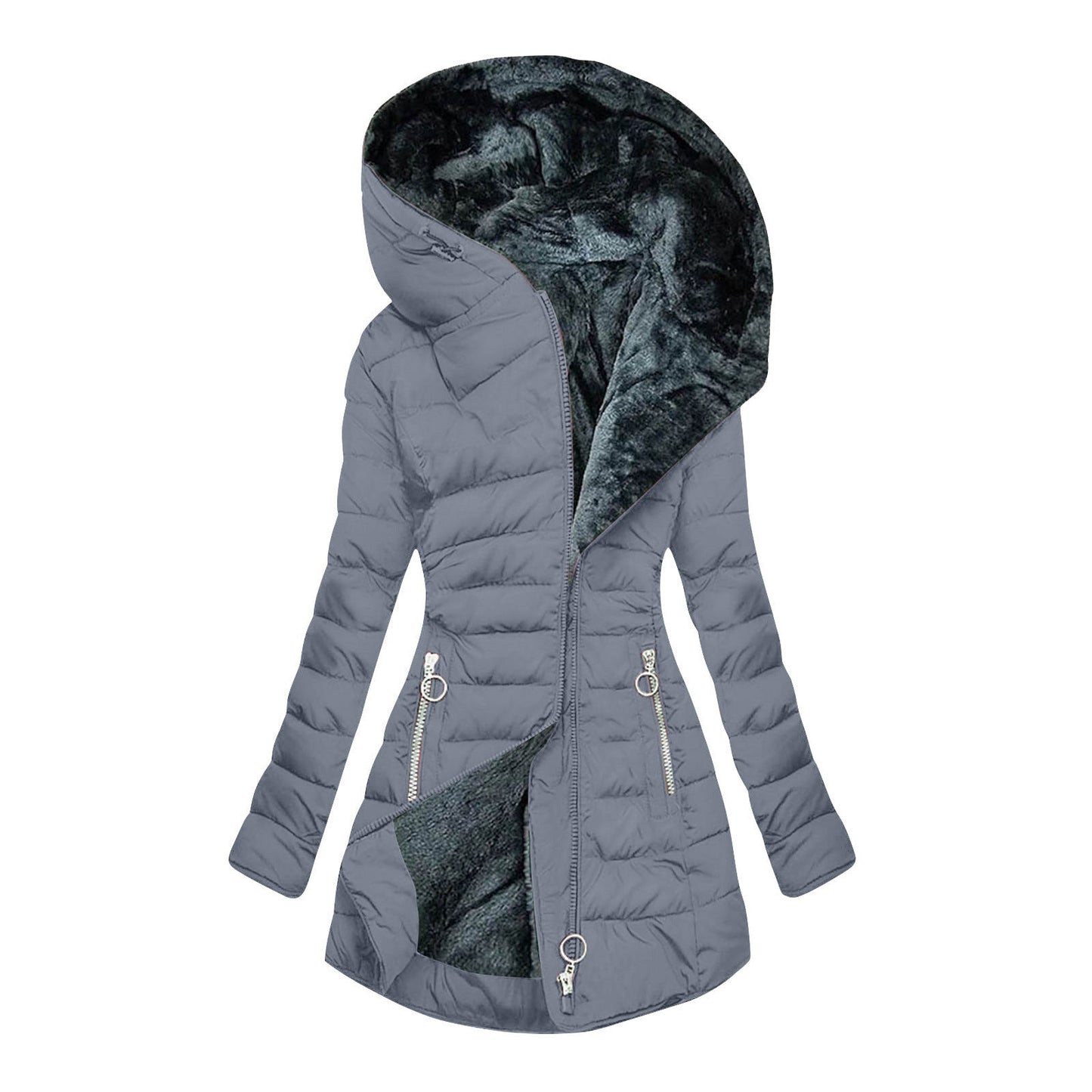 Giulia | Winter Hooded Feather Jacket