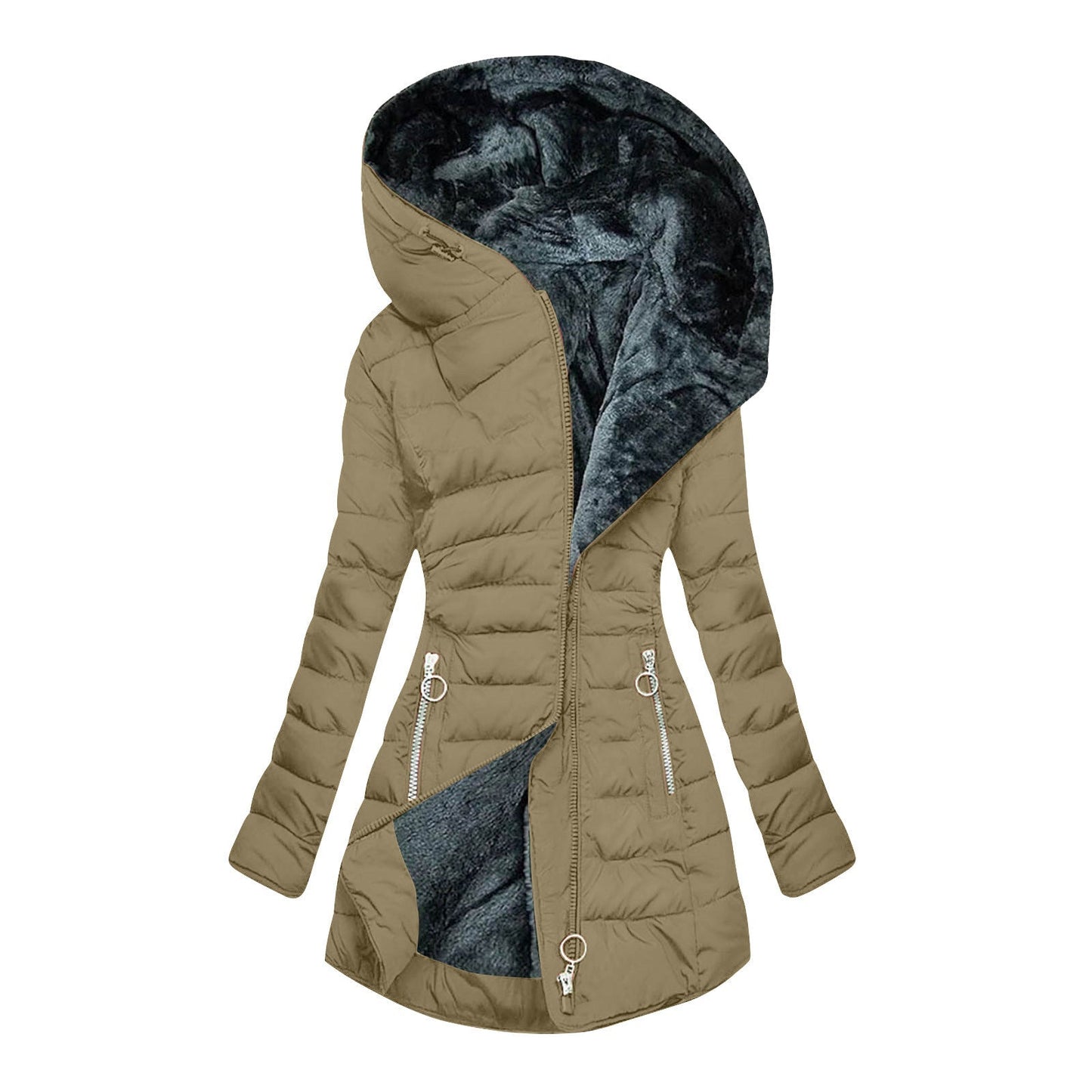 Giulia | Winter Hooded Feather Jacket