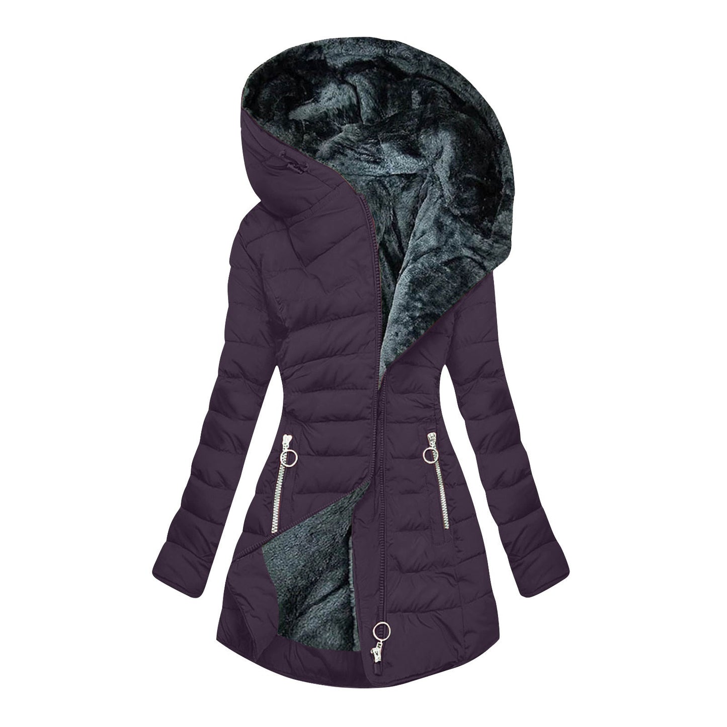 Giulia | Winter Feather Jacket with Hood