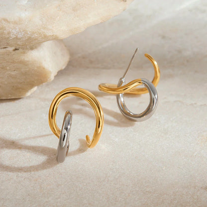 Ruthie | Intertwined Two-Tone Earrings