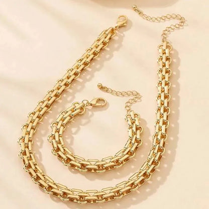 Jules | 2 PCS Set Gold Color Link Chain Necklace