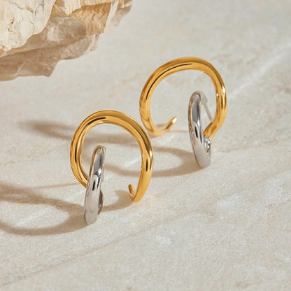 Ruthie | Intertwined Two-Tone Earrings