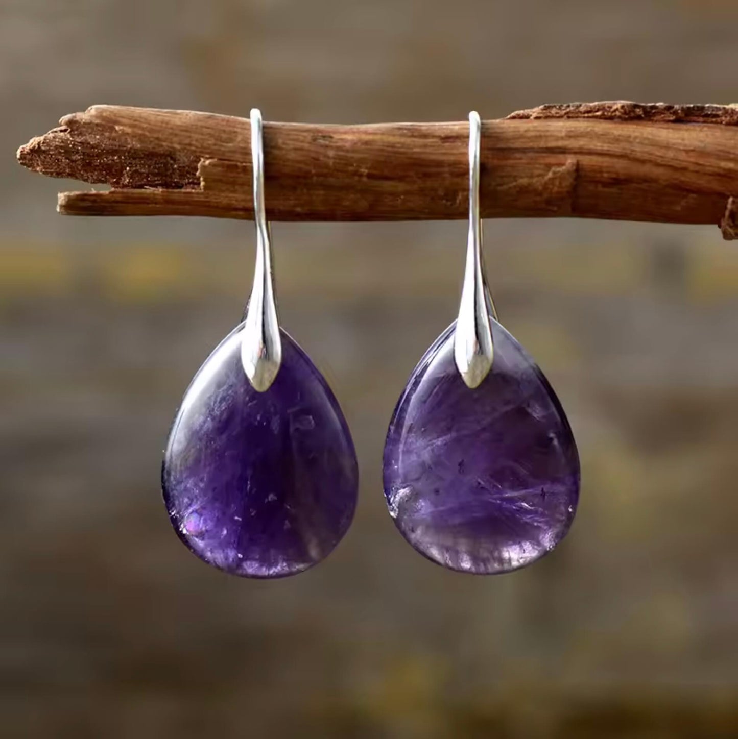 Robin | Amethyst Tear Drop Earrings