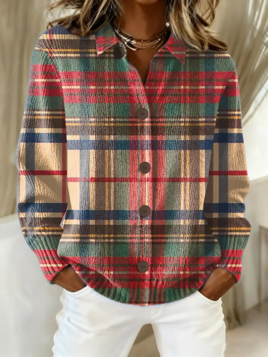 Belivianne | Women’s Festive Checkered Blouse