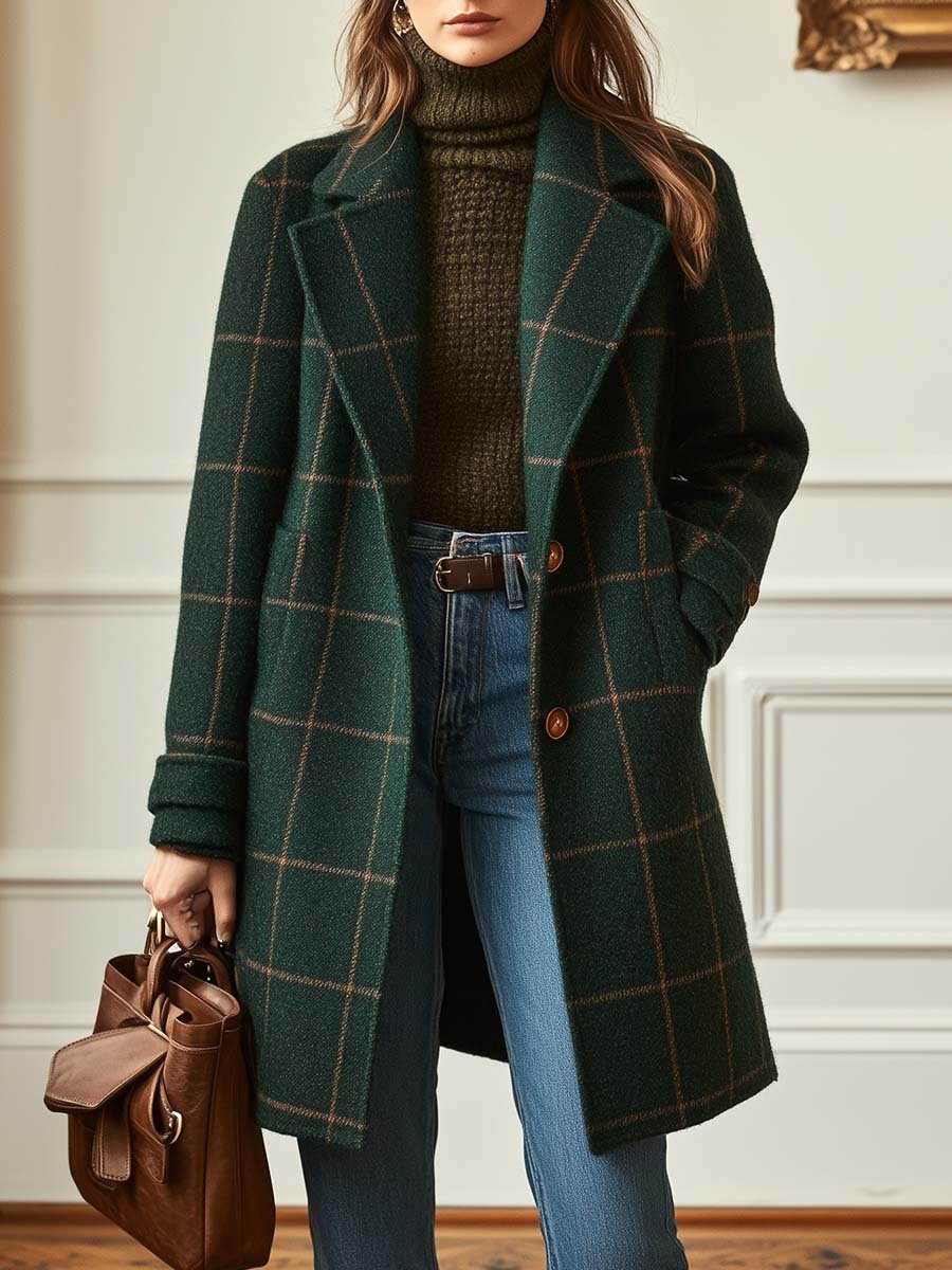 Valeria | Checkered Wool Coat