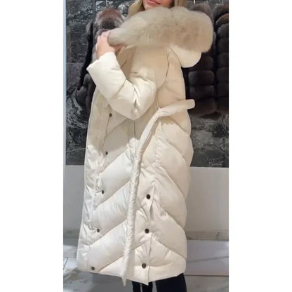 Jackeline | Cotton coat with luxury plush collar