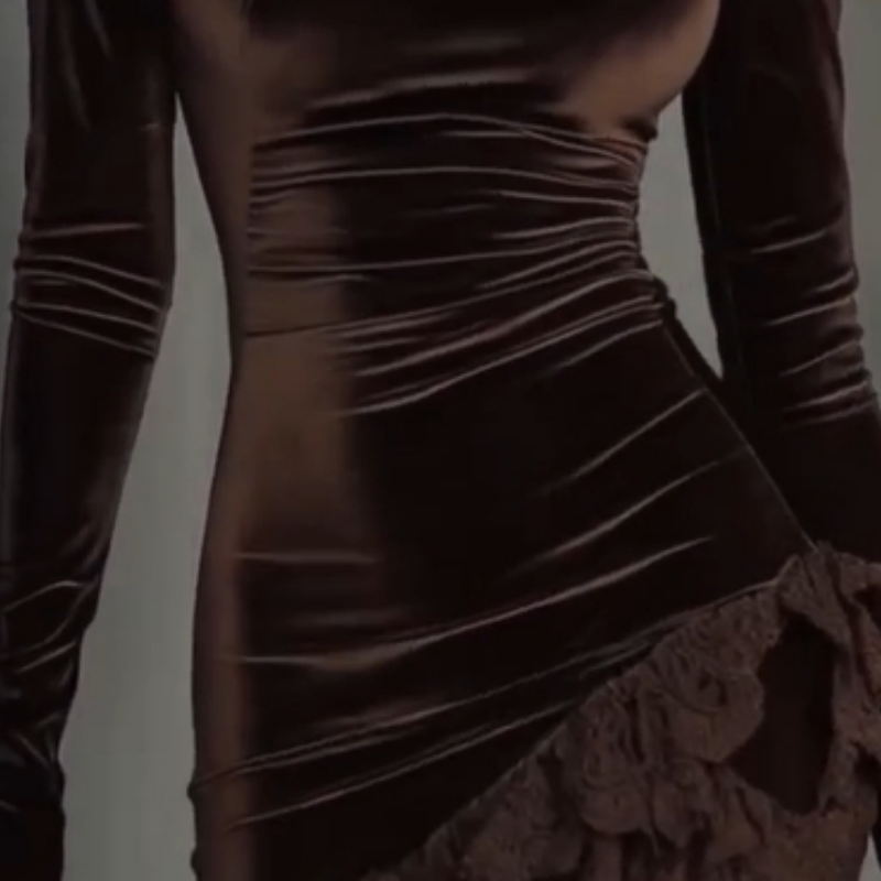 Dixie | Asymmetrical Dress with lace trim