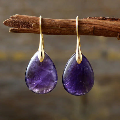 Robin | Amethyst Tear Drop Earrings
